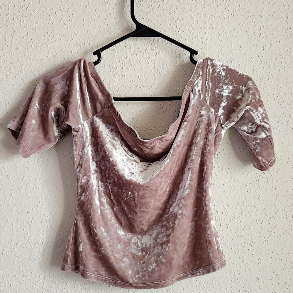 Forever 21 Light Pink Velvet Shirt